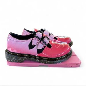 Dr. Martens Pink Glitter Sole Kids Dress Shoes